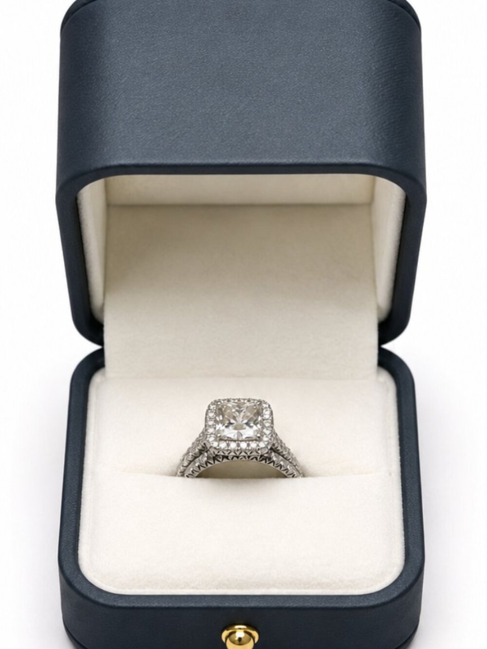Platinum Diamond Engagement Ring with Diamond Wedding Band